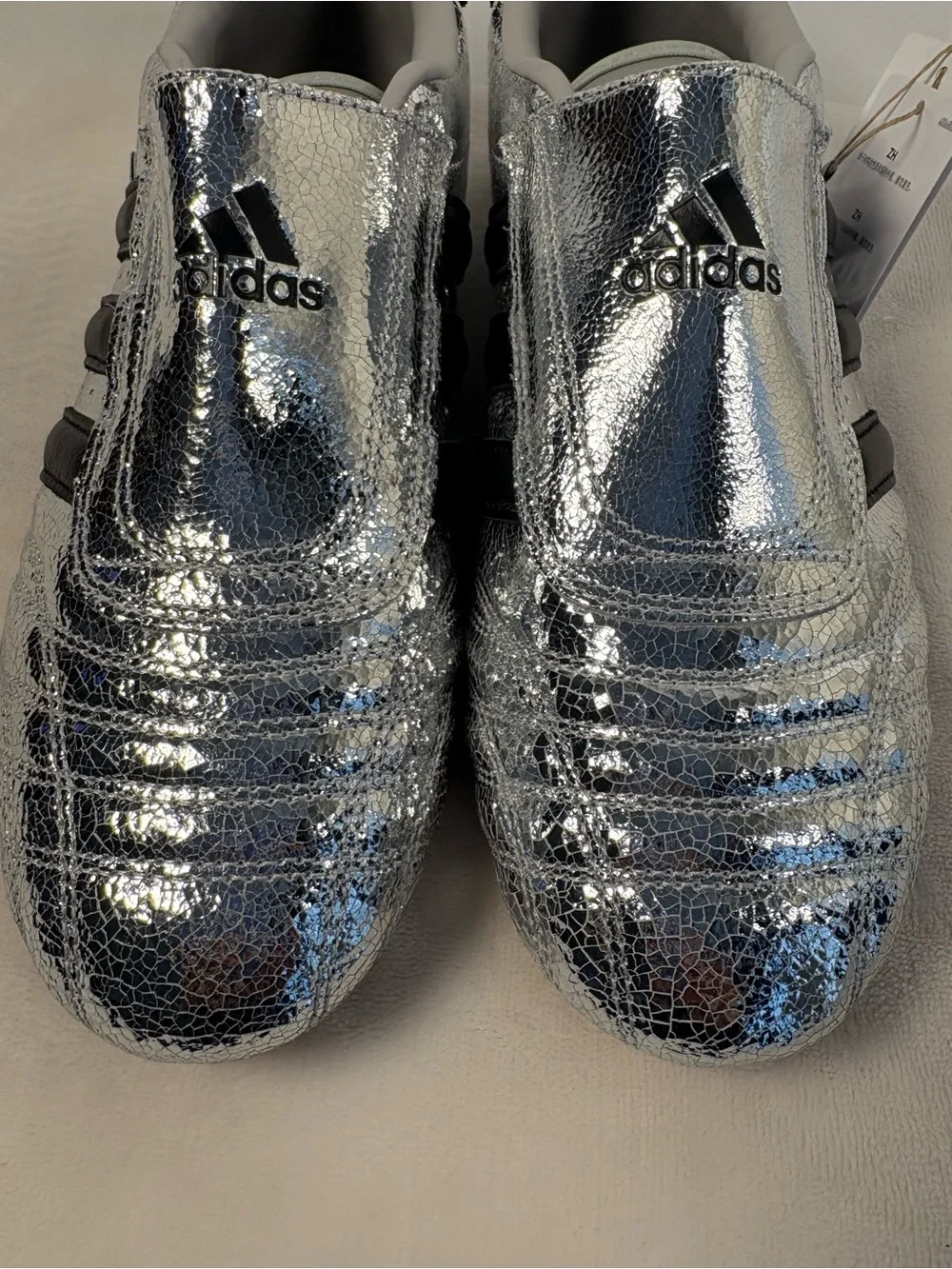 Adidas Taekwondo Women's Sz US 8.5 Silver Metallic Black Slip-On Sneaker JH9664
